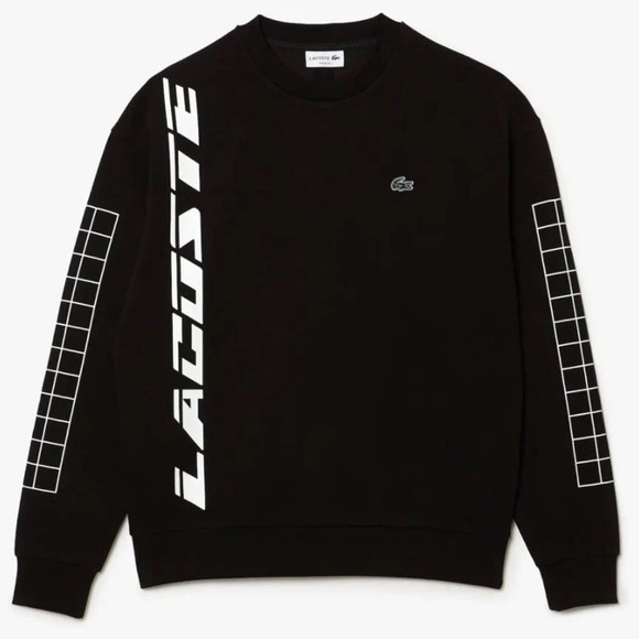 Lacoste Other - LACOSTE LOOSE FIT TWO-PLY PIQUE SWEATSHIRT (BLACK) Small